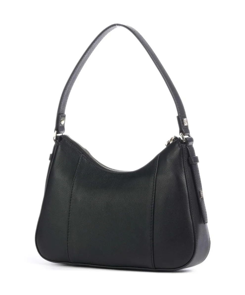 Circle Schultertasche genarbtes Rindsleder schwarz