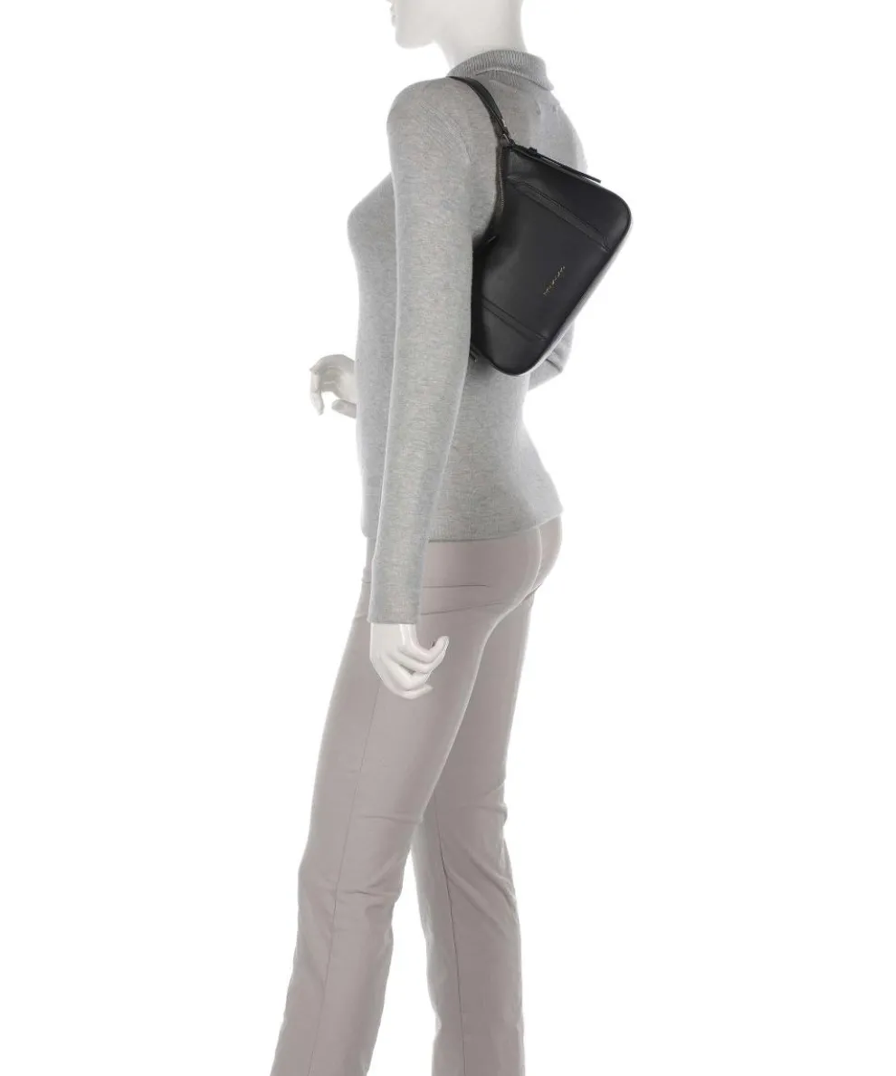 Circle Schultertasche genarbtes Rindsleder schwarz