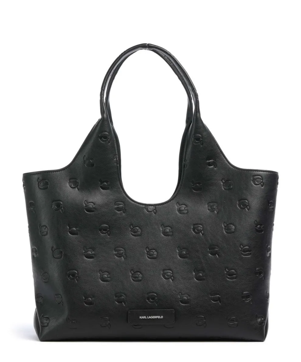 K/Ikon Monogram Medium Shopper Lederimitat schwarz