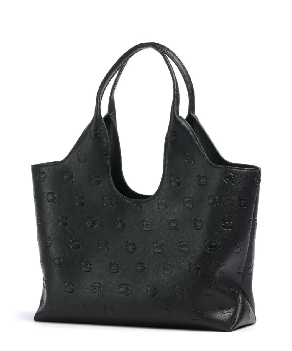 K/Ikon Monogram Medium Shopper Lederimitat schwarz