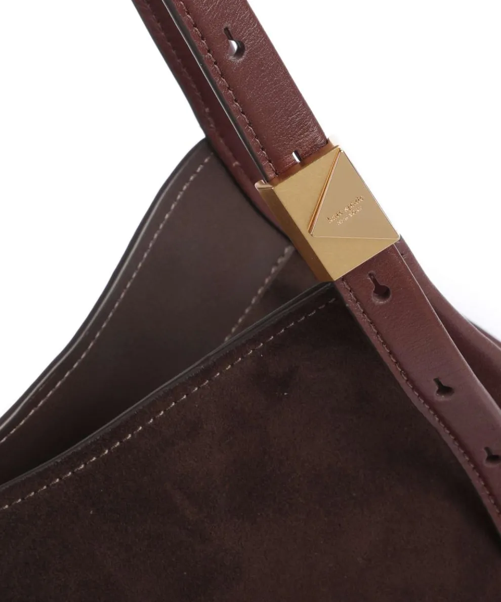 Deco Beuteltasche aufgerautes Rindsleder dunkelbraun