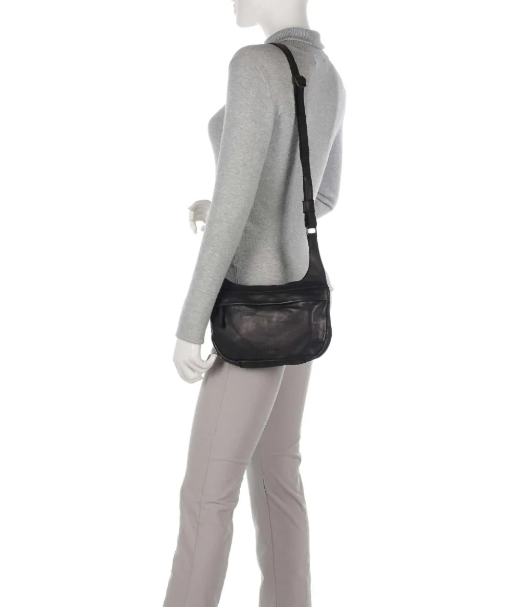 Submarine Schultertasche weiches Rindsleder schwarz