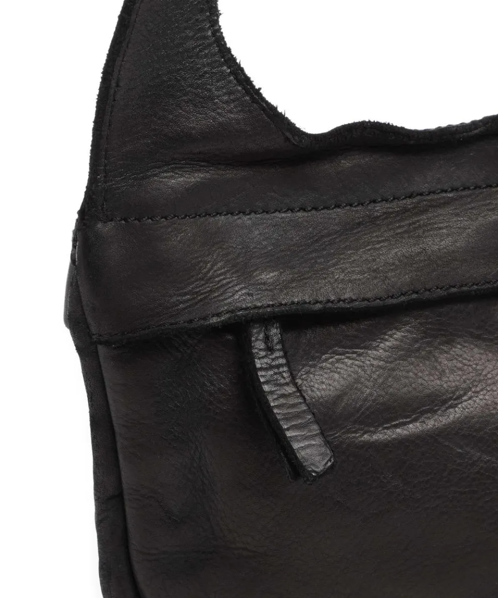 Submarine Schultertasche weiches Rindsleder schwarz