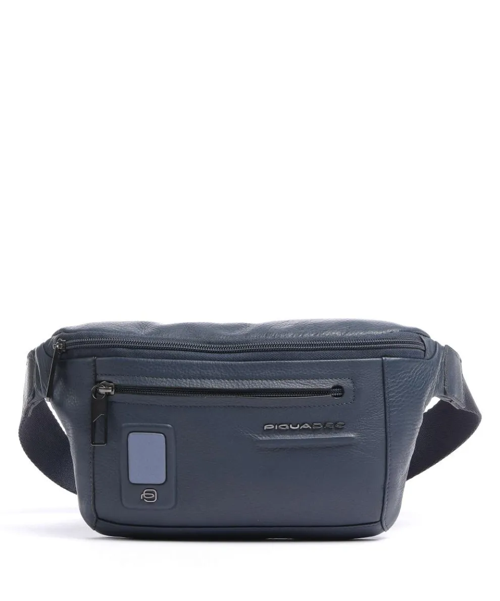 AKRON Gürteltasche genarbtes Rindsleder dunkelblau