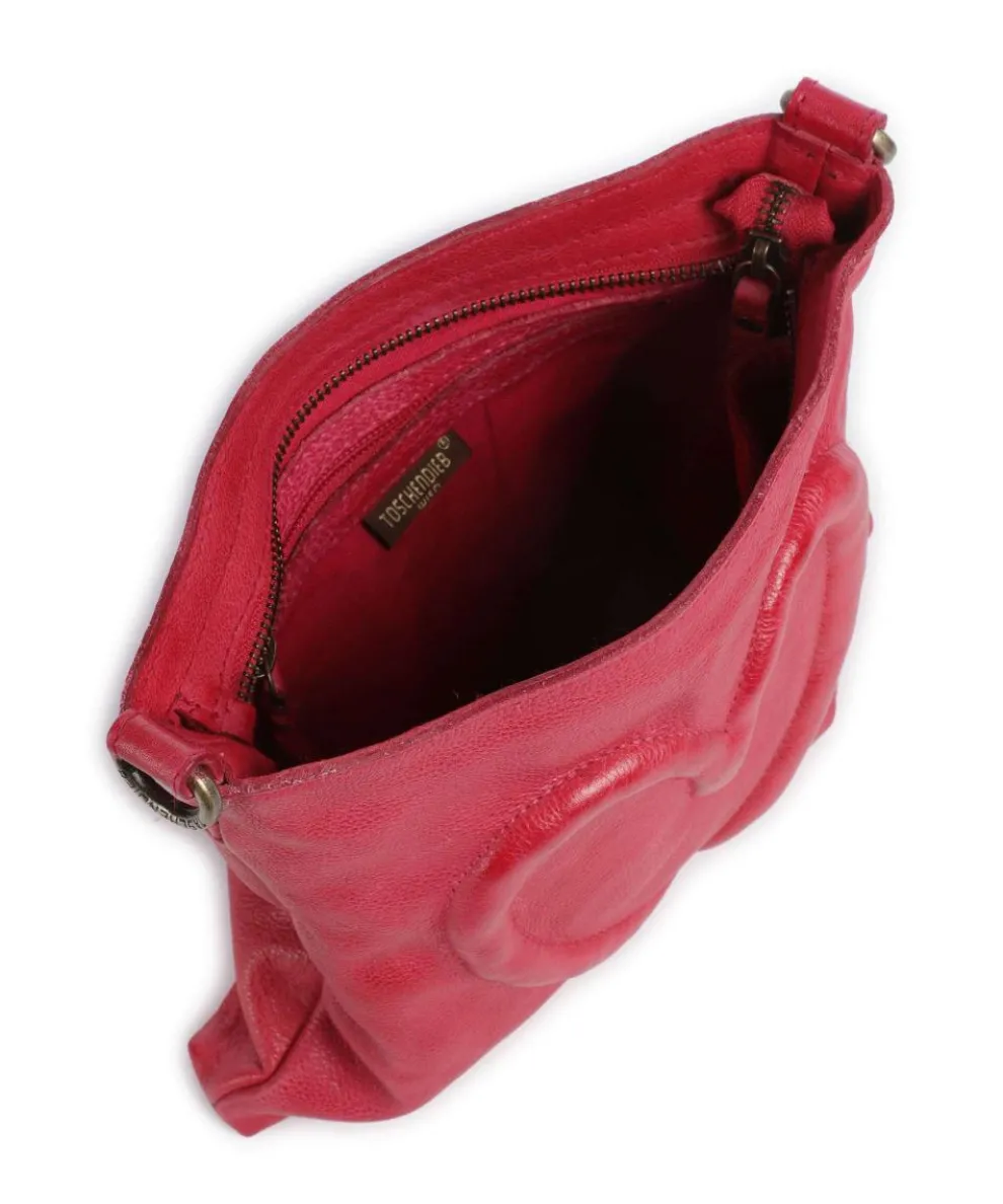 Herzweg 4 Umhängetasche genarbtes Leder pink