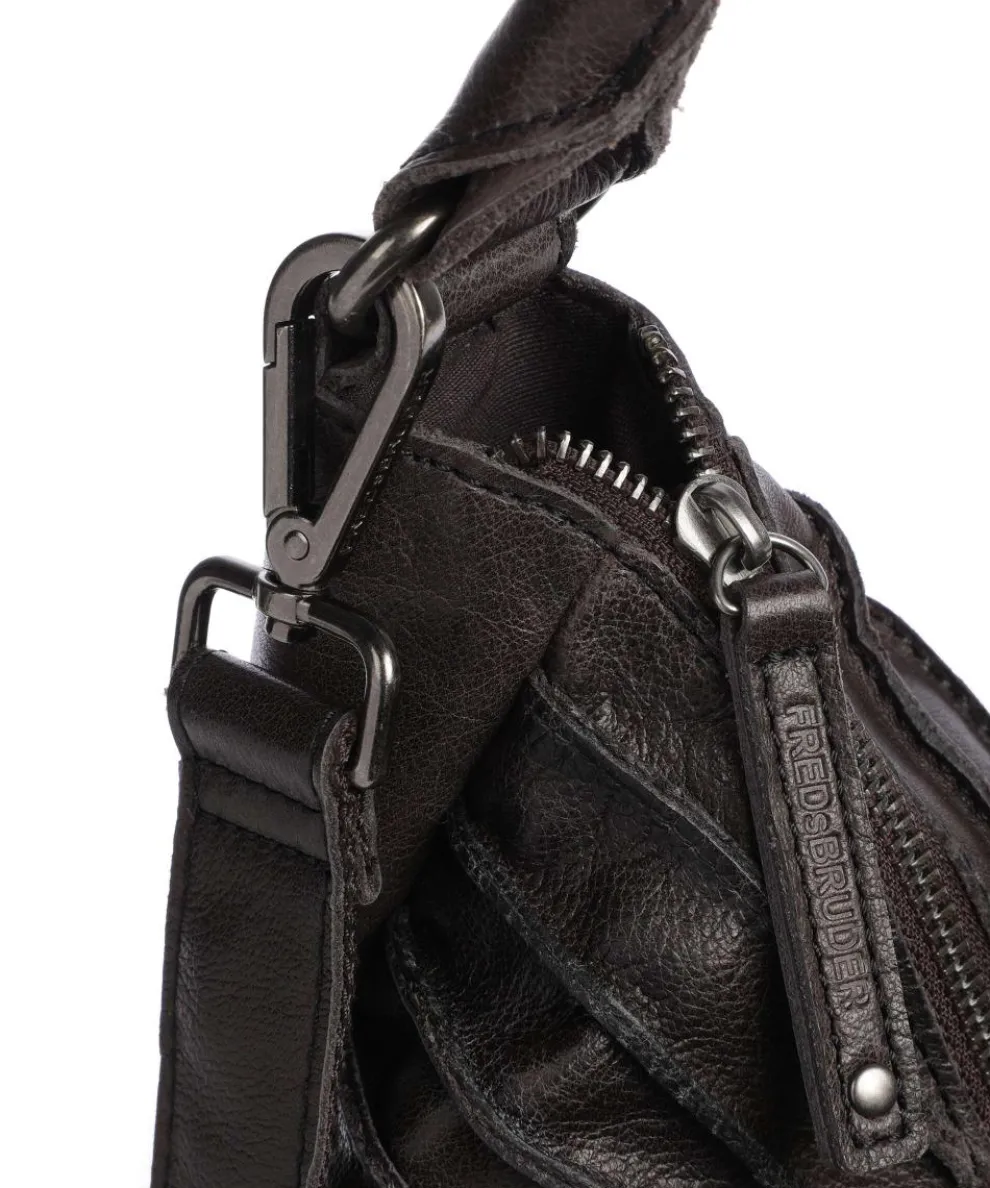 Bestseller Beuteltasche genarbtes Leder dunkelbraun
