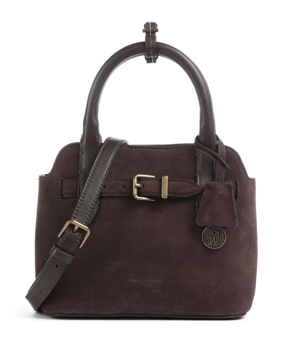 Gia Umhängetasche aufgerautes Kalbsleder dunkelbraun