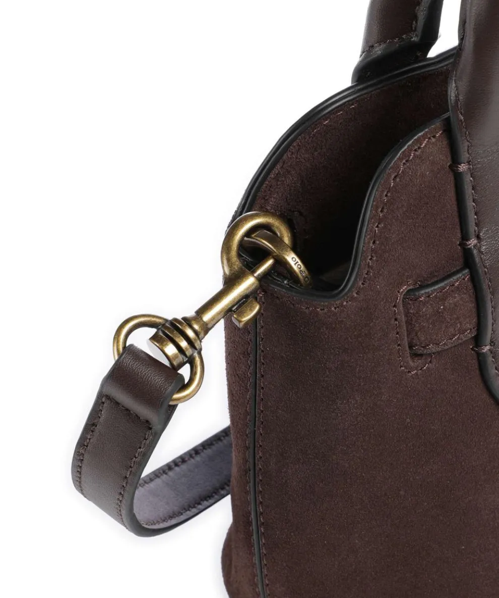 Gia Umhängetasche aufgerautes Kalbsleder dunkelbraun