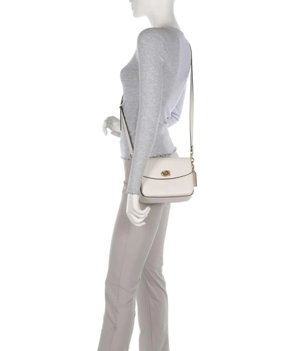 Cassie 19 Umhängetasche genarbtes Leder elfenbein