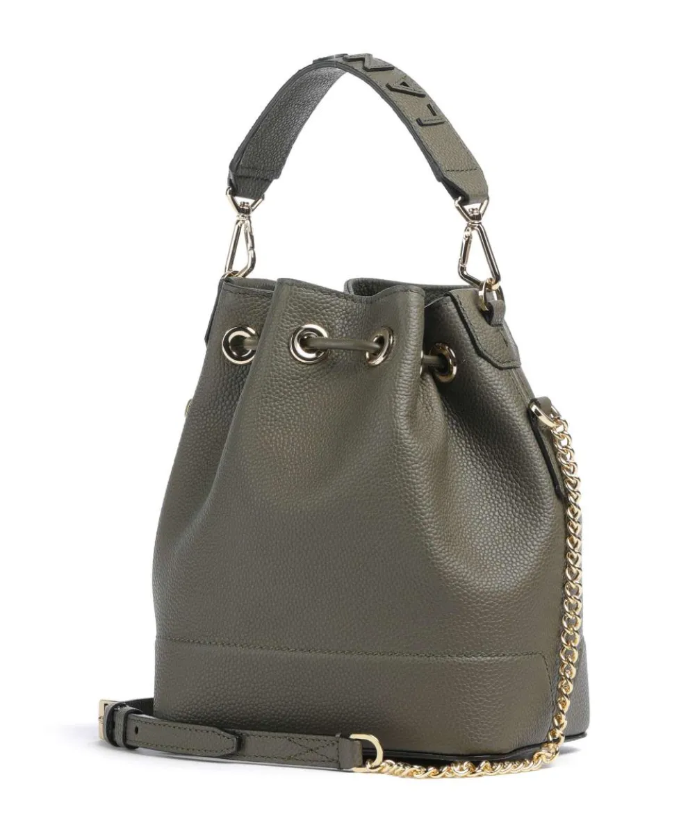 Ninon S Bucket bag genarbtes Rindsleder khaki