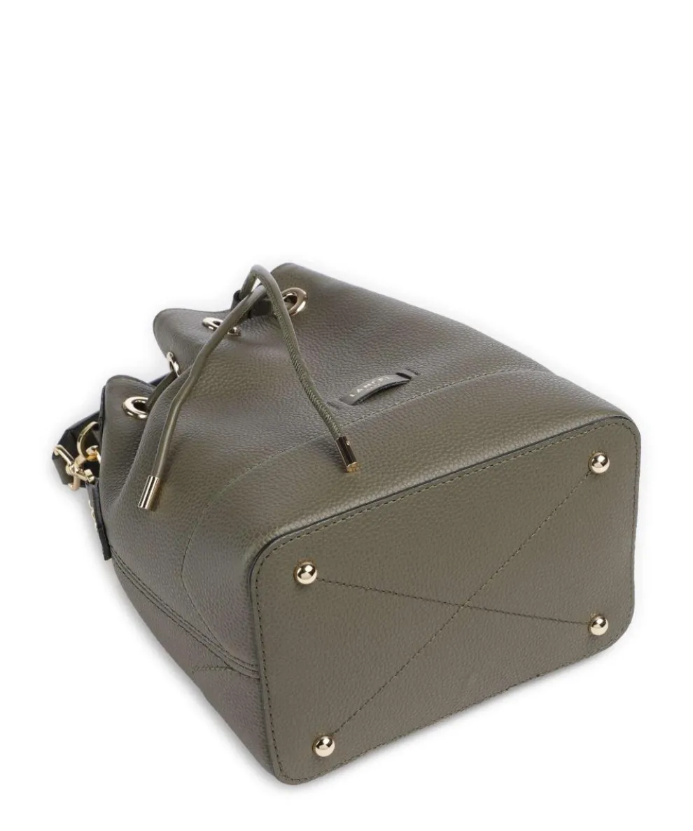 Ninon S Bucket bag genarbtes Rindsleder khaki