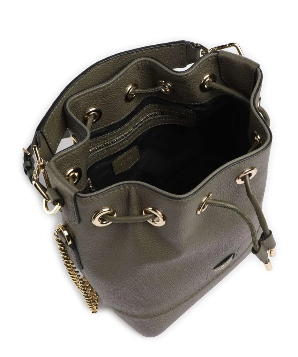 Ninon S Bucket bag genarbtes Rindsleder khaki