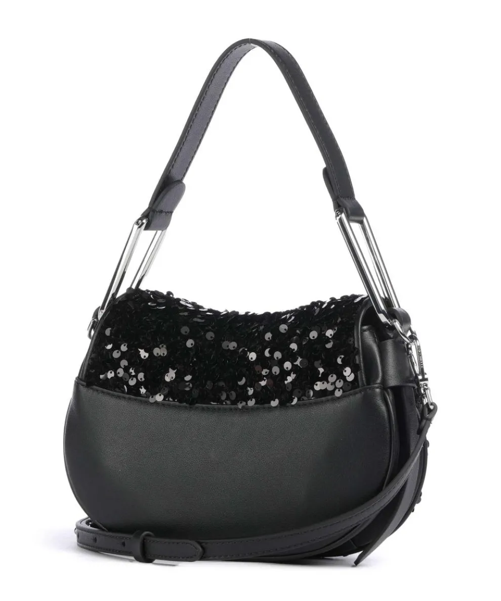 Magie Schultertasche Textil, Leder schwarz