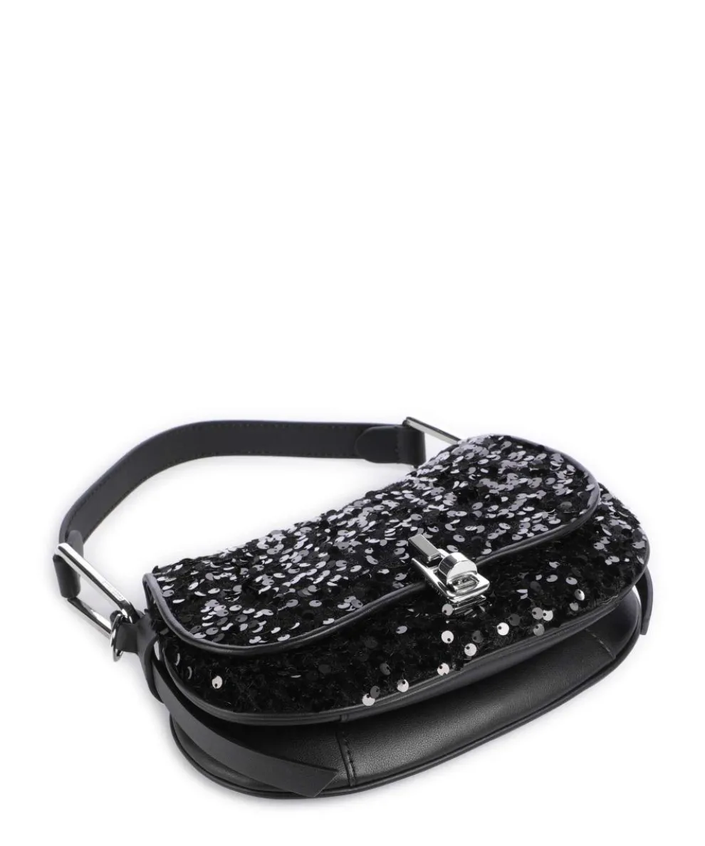 Magie Schultertasche Textil, Leder schwarz