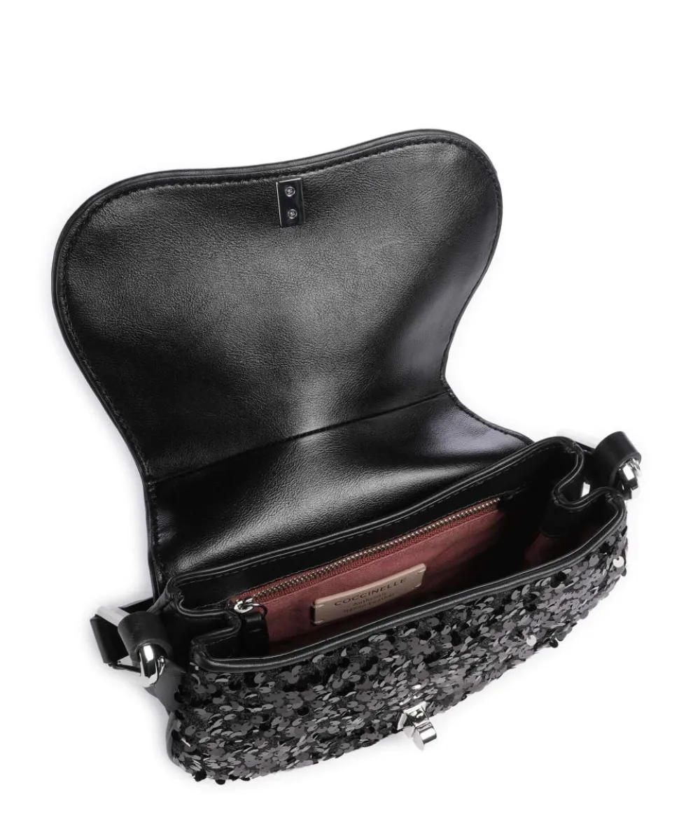 Magie Schultertasche Textil, Leder schwarz