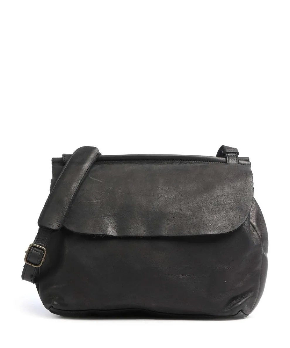 Submarine Schultertasche Rindsleder schwarz