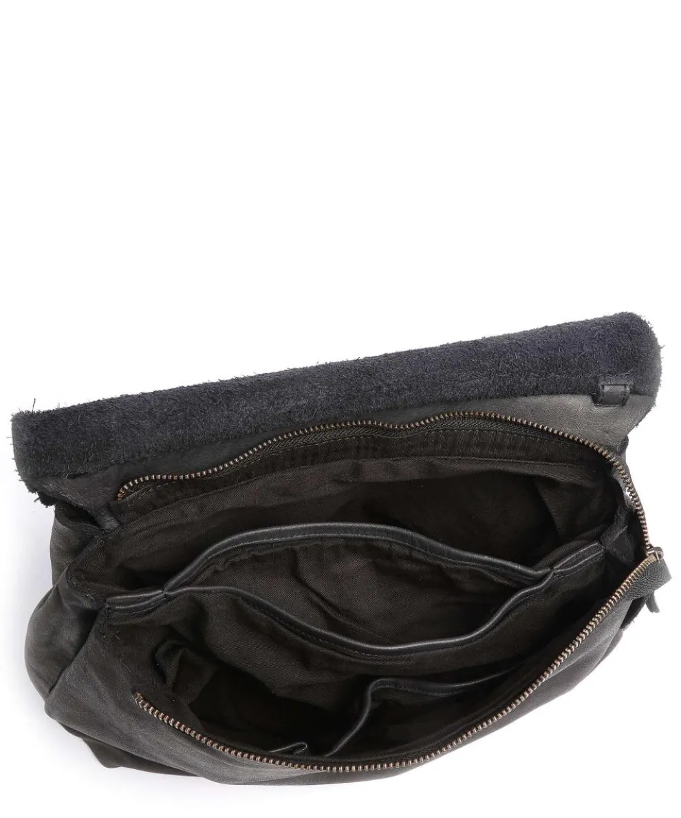 Submarine Schultertasche Rindsleder schwarz