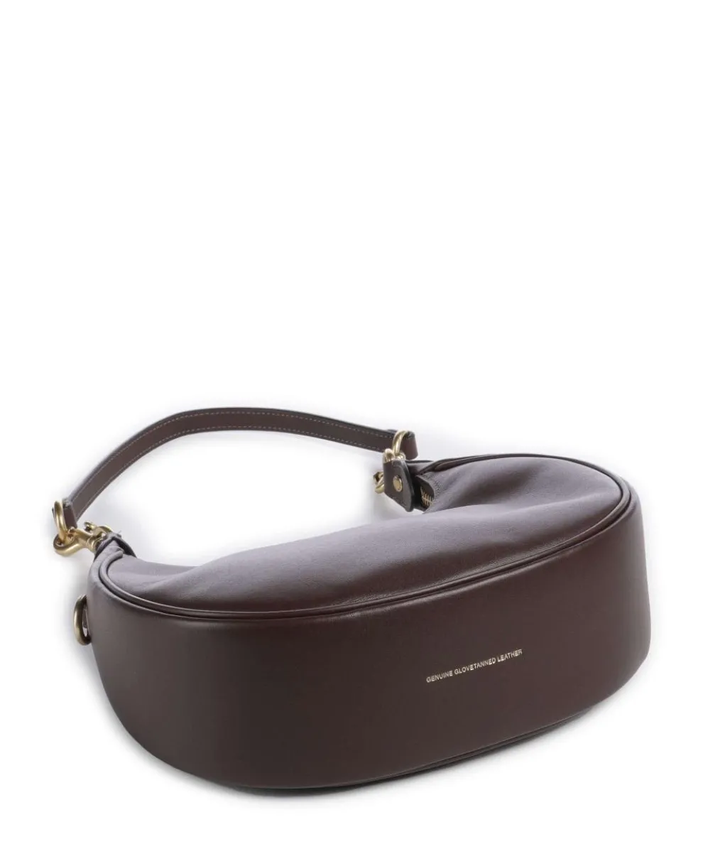 Jonie 22 Schultertasche fein genarbtes Leder dunkelbraun