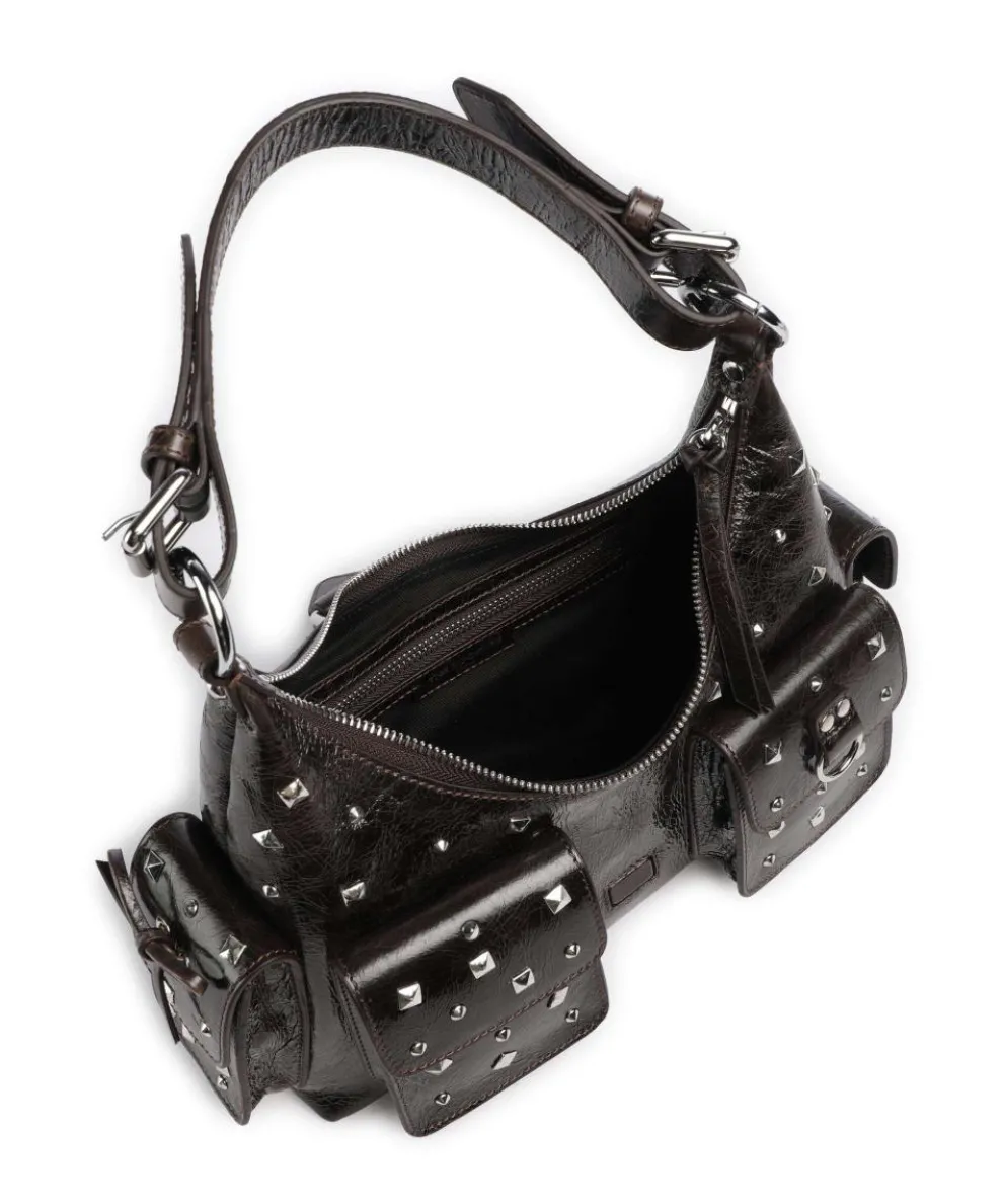 Amelia Schultertasche Rindsleder dunkelbraun