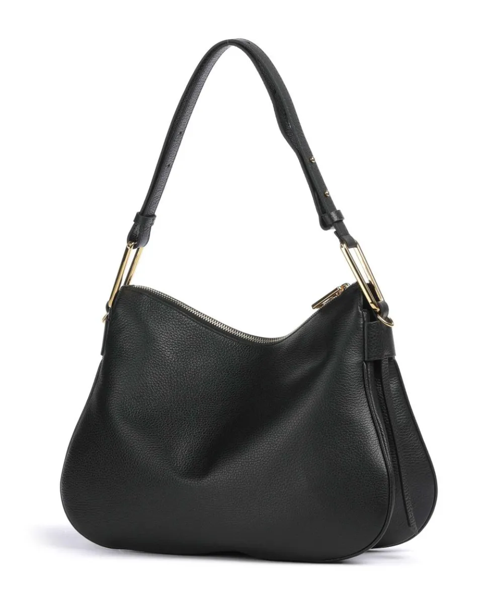 Magie Soft Beuteltasche genarbtes Leder schwarz