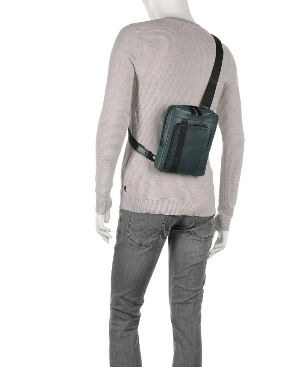 David Umhängetasche 10″ fein genarbtes Rindsleder dunkelgrün