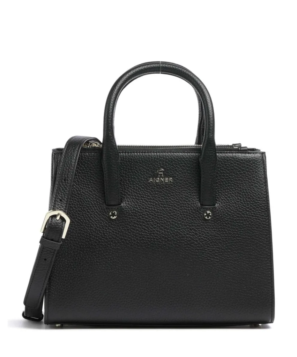 Ivy M Handtasche genarbtes Rindsleder schwarz