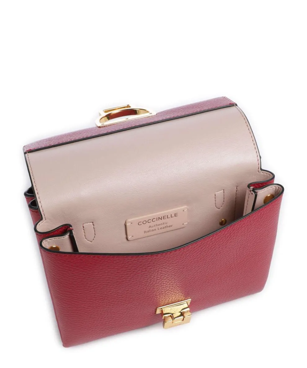 Arlettis Umhängetasche genarbtes Leder rot