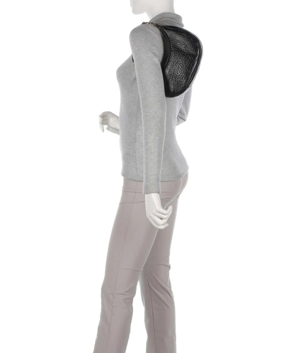 New Zealand Annabel Schultertasche genarbtes Leder schwarz