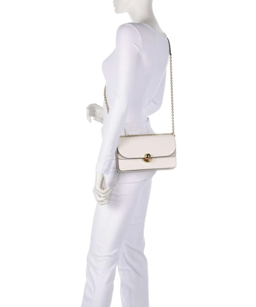 Sfera S Schultertasche fein genarbtes Leder, aufgerautes Leder creme