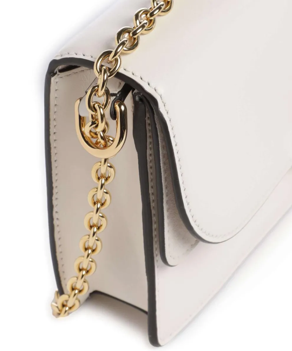 Sfera S Schultertasche fein genarbtes Leder, aufgerautes Leder creme