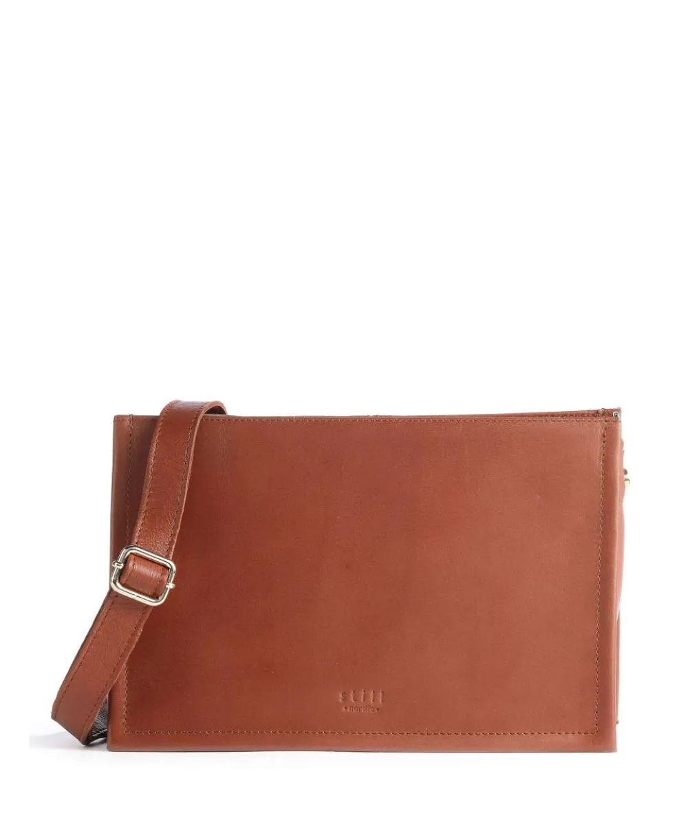 Aggie Aggie Umhängetasche glattes Leder cognac