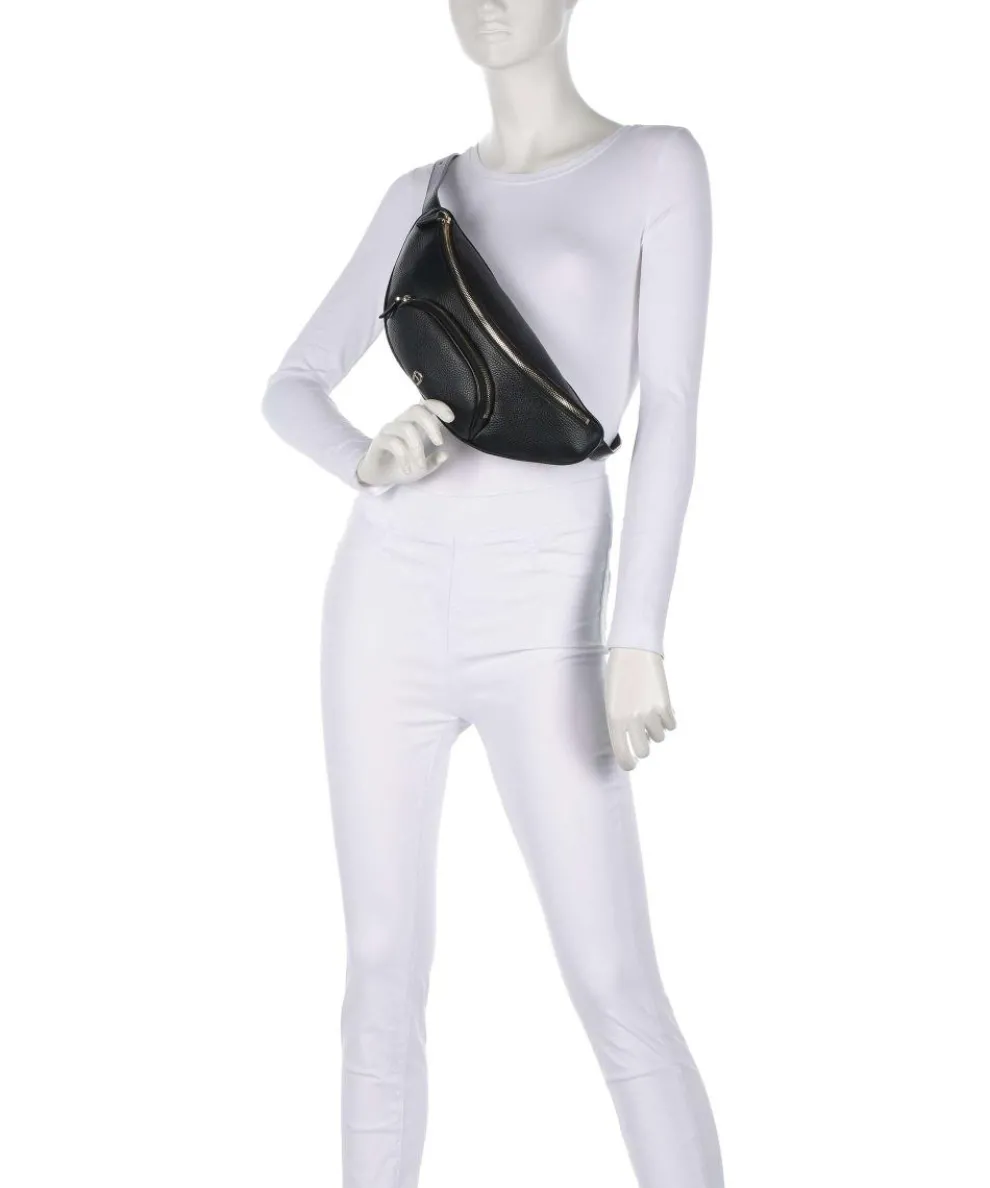 Fashion Gürteltasche genarbtes Rindsleder schwarz