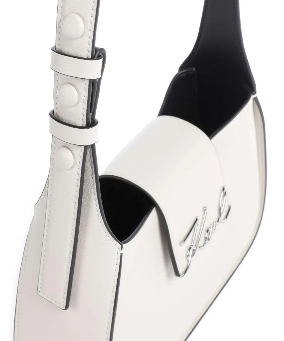 K/Signature Schultertasche fein genarbtes Rindsleder elfenbein