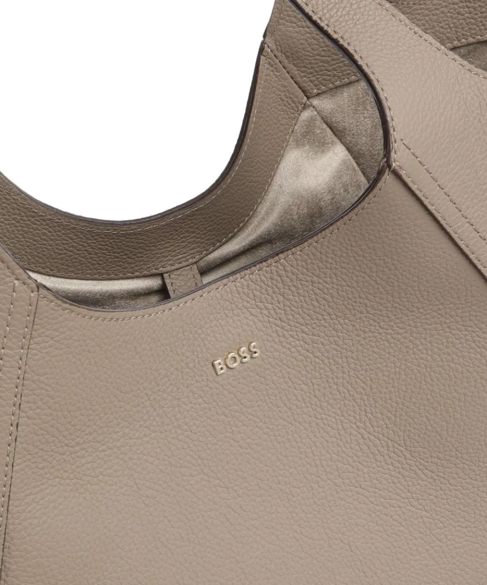 Lenah Big Shopper genarbtes Rindsleder taupe