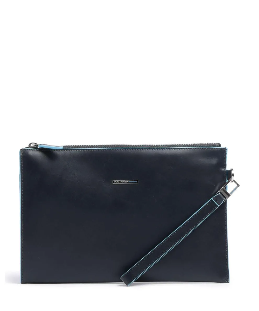 Blue Square Handgelenktasche fein genarbtes Leder navy