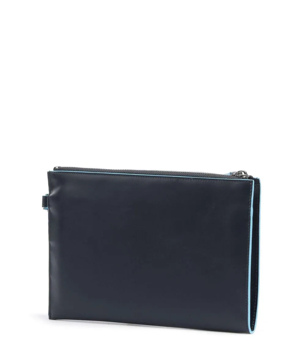 Blue Square Handgelenktasche fein genarbtes Leder navy