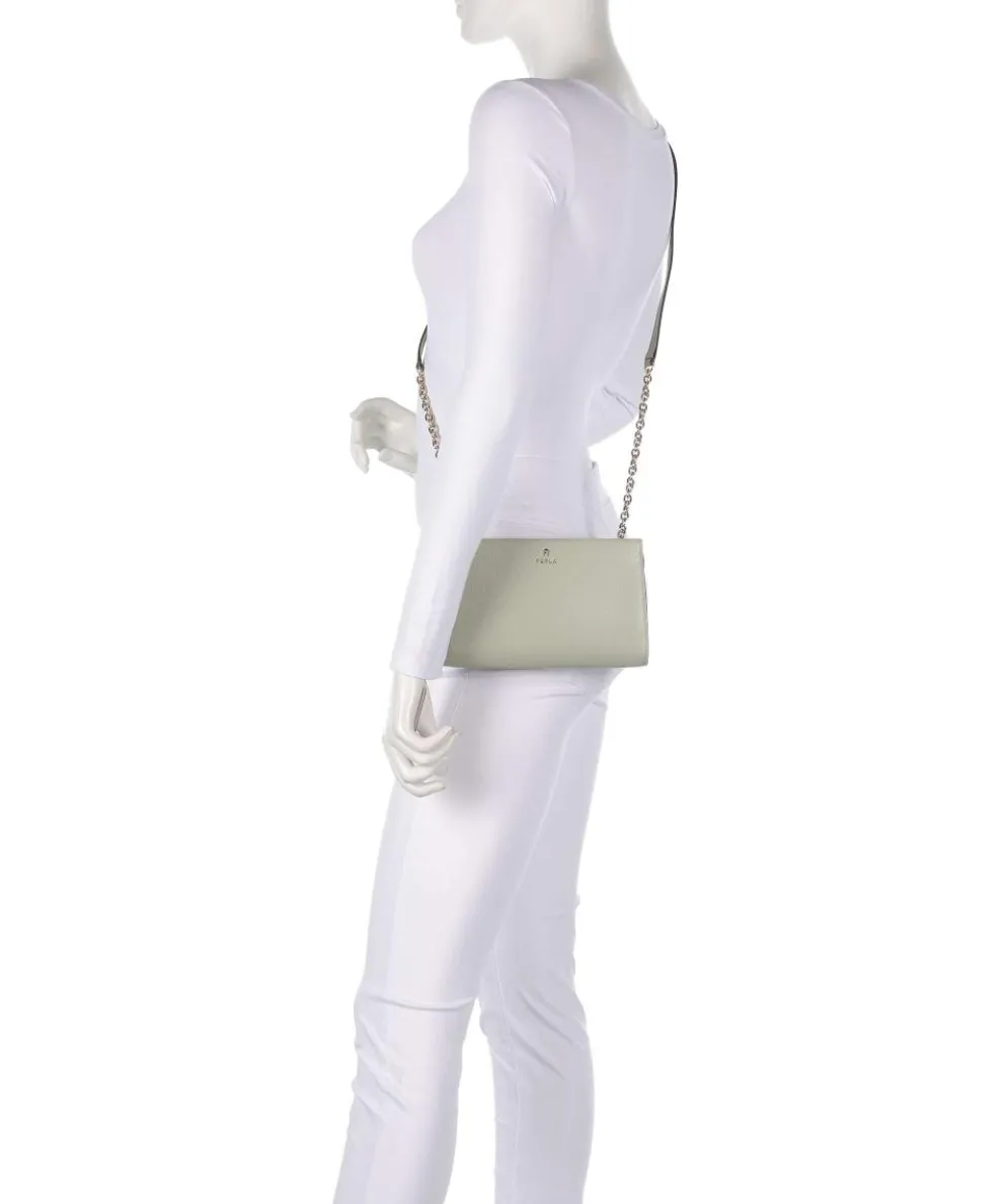 Camelia Mini Umhängetasche genarbtes Leder graugrün