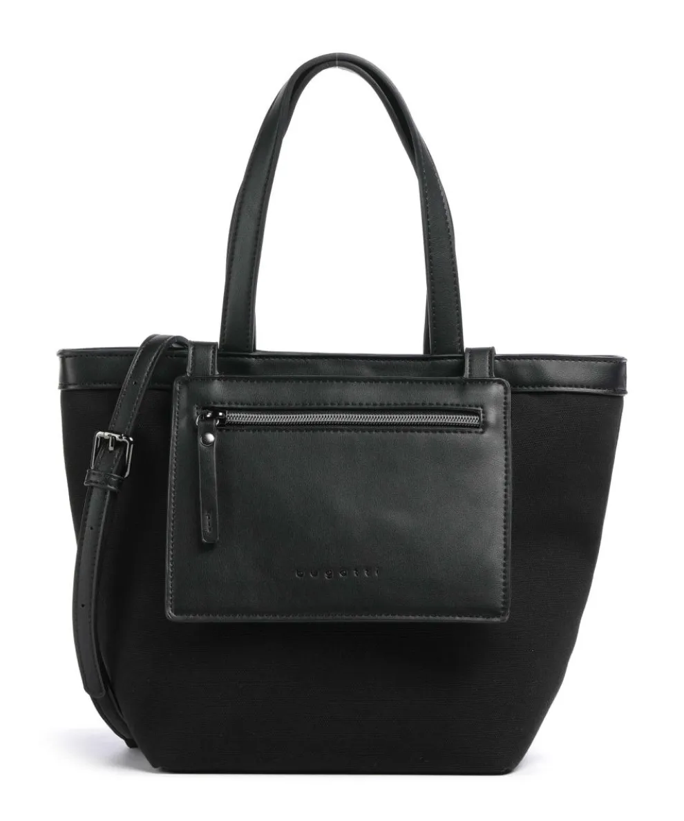 Elena Shopper Canvas, Lederimitat schwarz