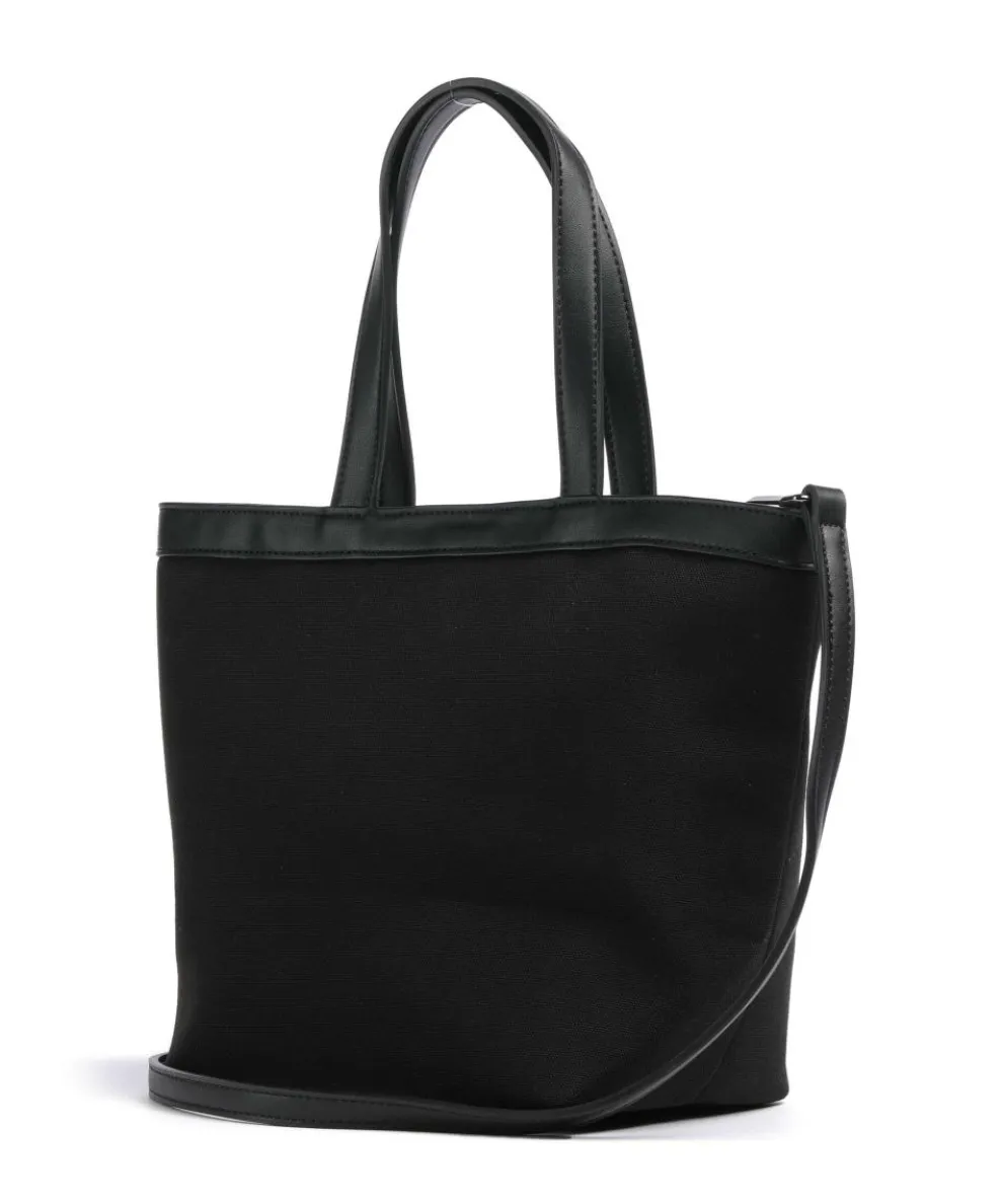 Elena Shopper Canvas, Lederimitat schwarz