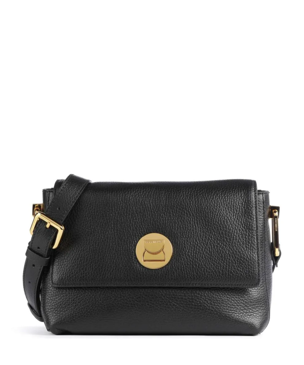 Liya Umhängetasche genarbtes Leder schwarz