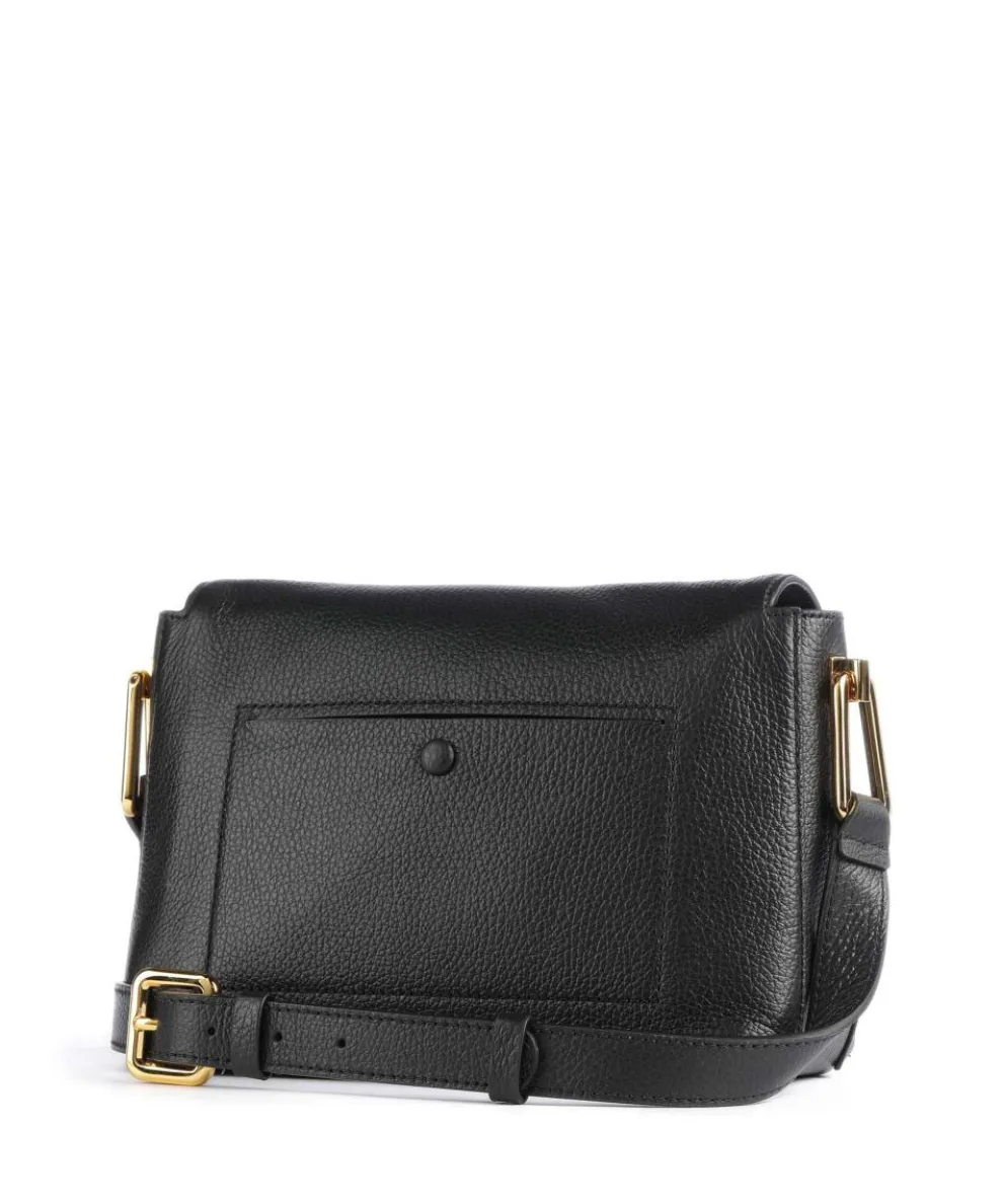 Liya Umhängetasche genarbtes Leder schwarz