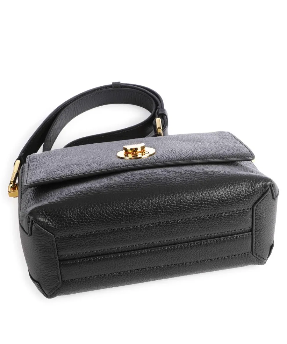 Liya Umhängetasche genarbtes Leder schwarz