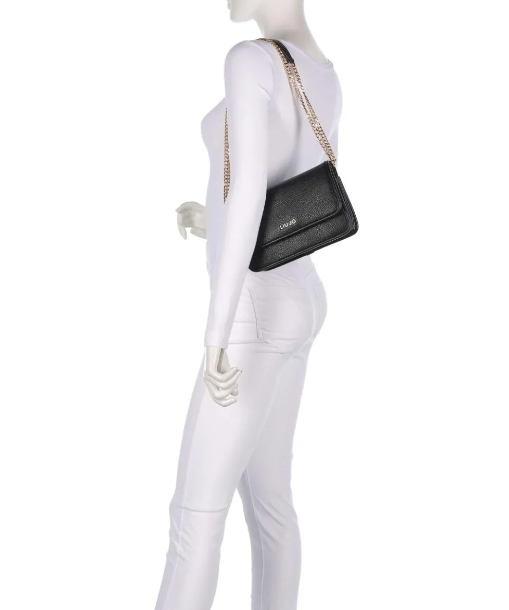 Manhattan S Schultertasche Lederimitat schwarz