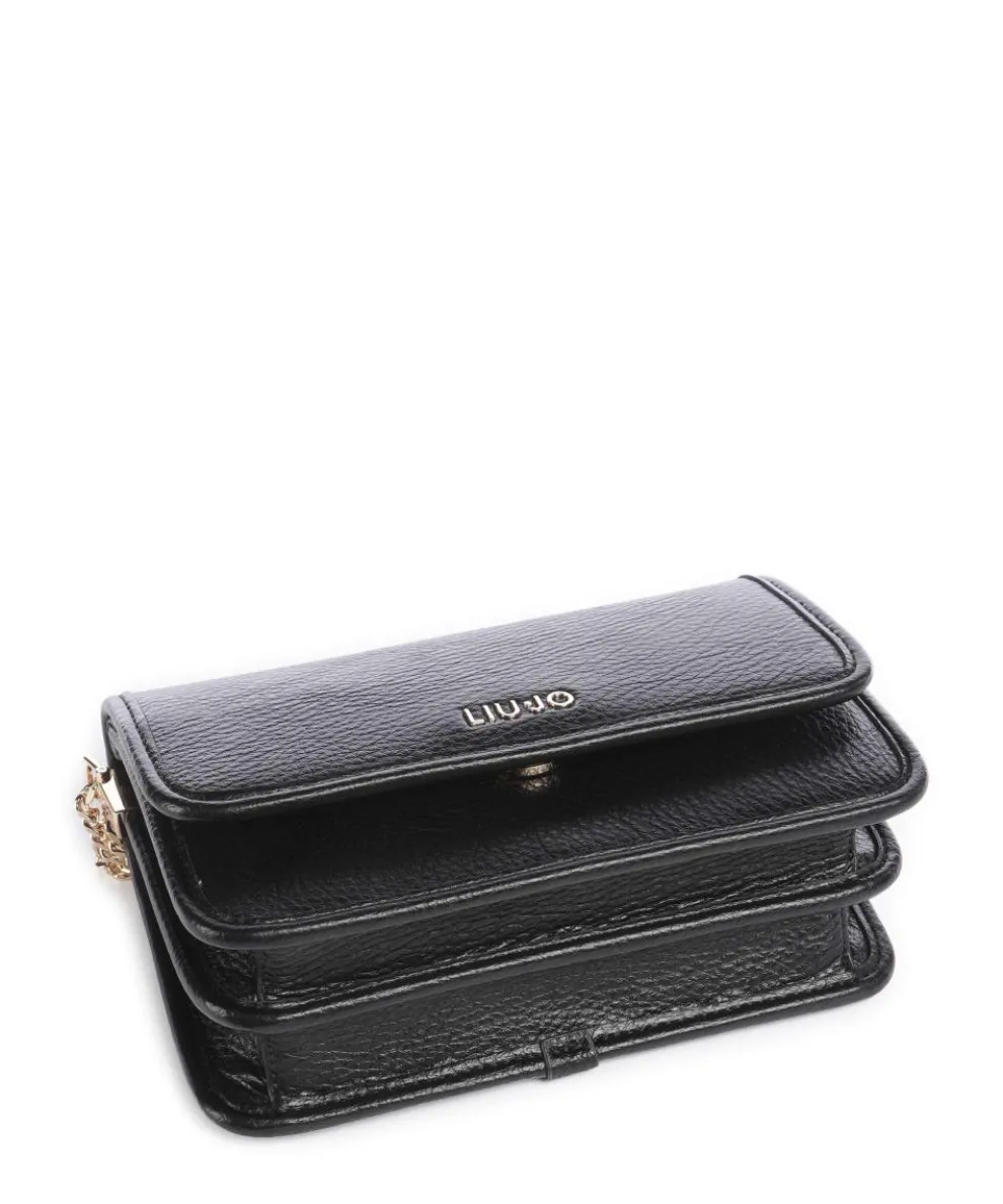 Manhattan S Schultertasche Lederimitat schwarz