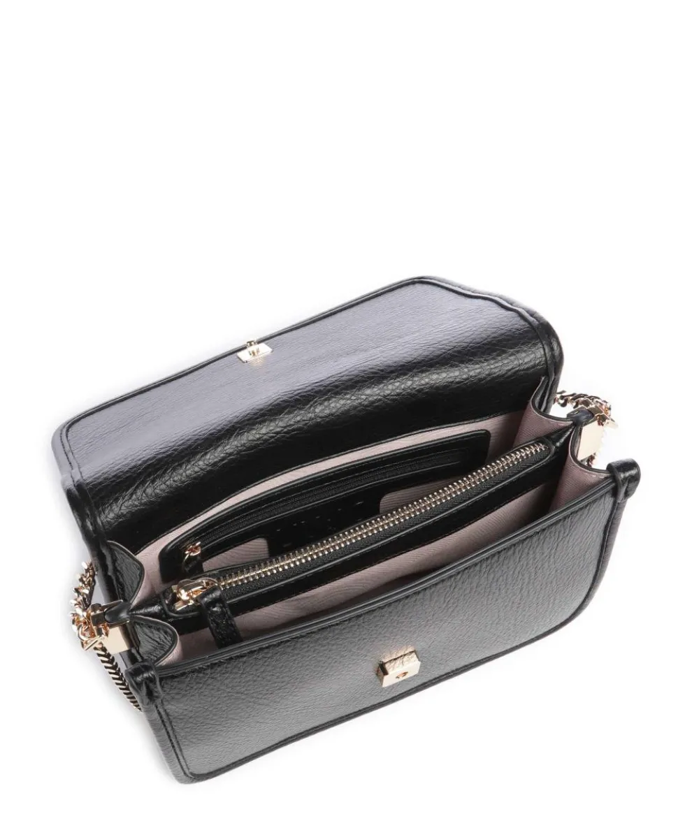 Manhattan S Schultertasche Lederimitat schwarz