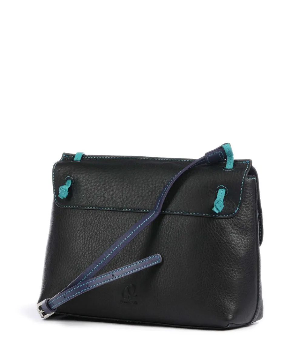 Rio Umhängetasche genarbtes Leder schwarz