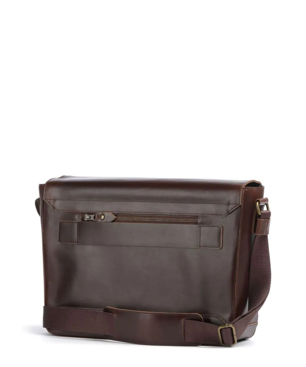 Crazy Horse Times Kuriertasche 13″ fein genarbtes Rindsleder dunkelbraun