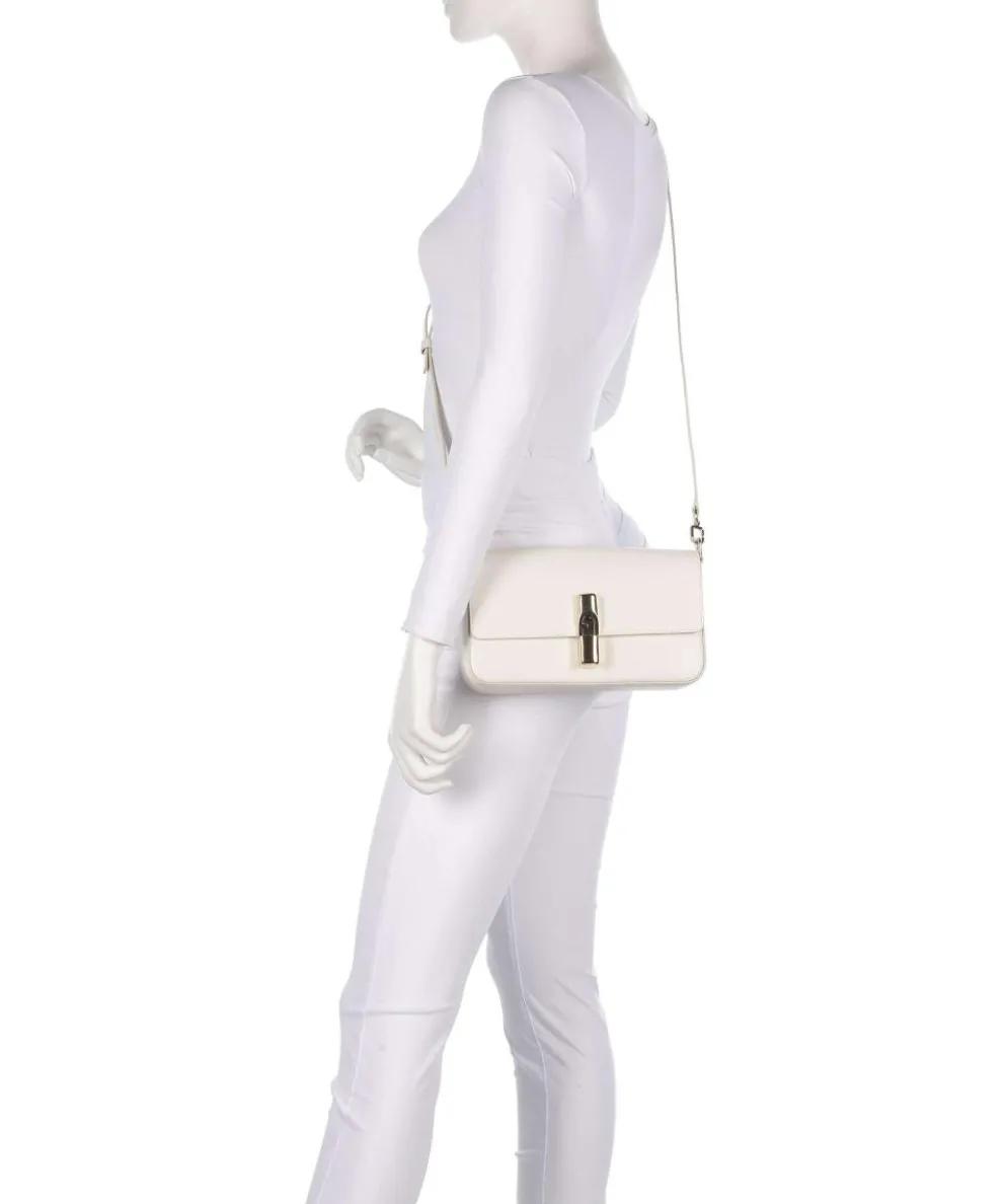 Iride S Umhängetasche genarbtes Leder creme