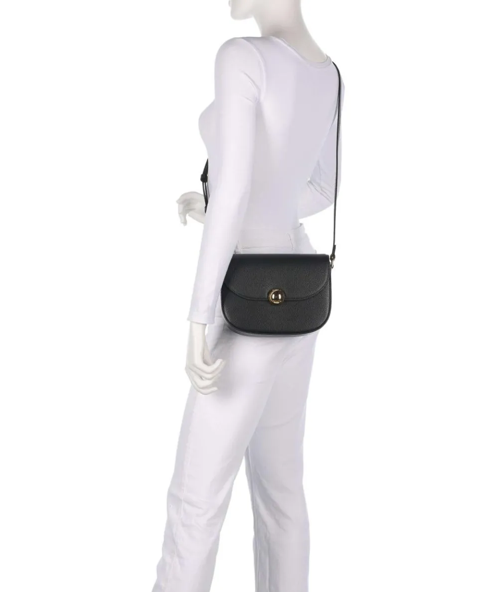 Moonlight S Umhängetasche genarbtes Leder schwarz