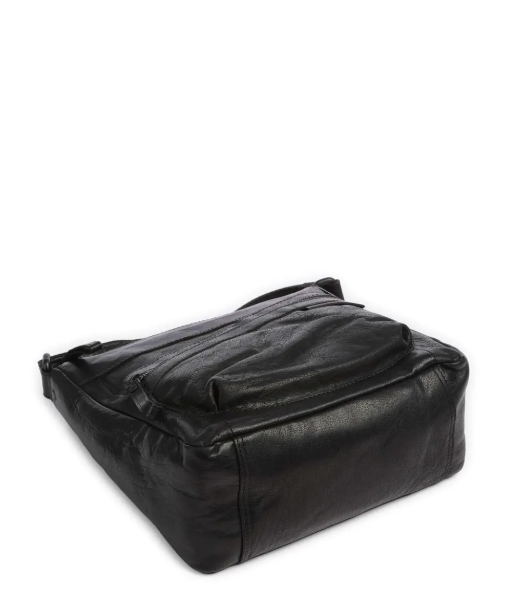 Bronco Valarie Umhängetasche genarbtes Leder schwarz